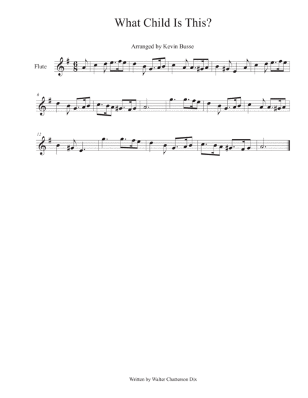 What Child Is This Flute Sheet Music