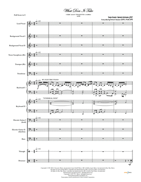 What Does It Take Chicago Full Score Set Of Parts Sheet Music