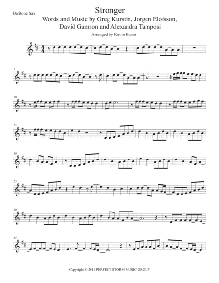 What Doesnt Kill You Makes You Stronger Bari Sax Sheet Music