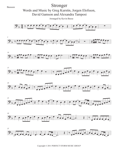 What Doesnt Kill You Makes You Stronger Bassoon Sheet Music