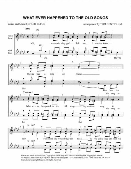 What Ever Happened To The Old Songs Ssaa Sheet Music