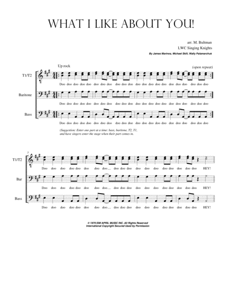 What I Like About You Sheet Music