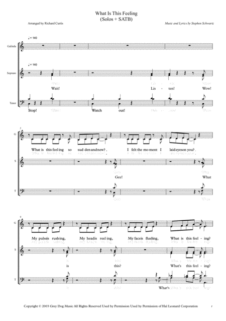 What Is This Feeling A Cappella Sheet Music