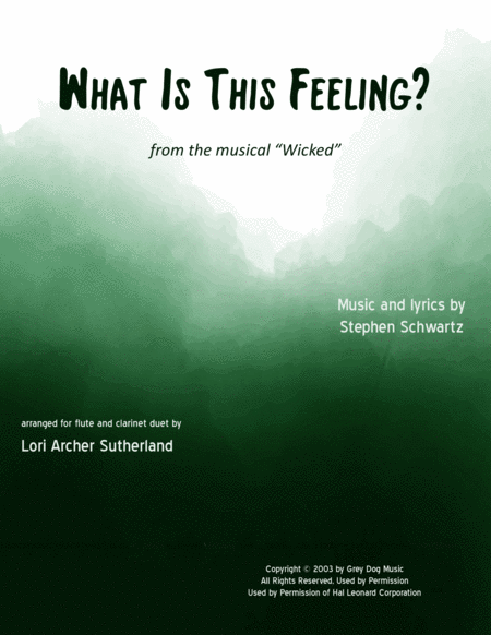 What Is This Feeling Flute Clarinet Duet Sheet Music