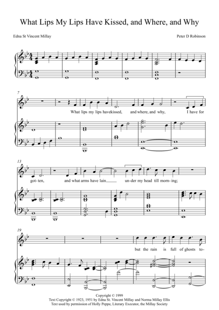 Free Sheet Music What Lips My Lips Have Kissed