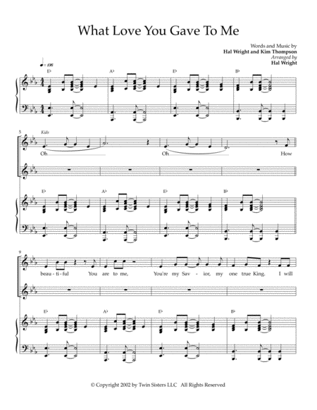 Free Sheet Music What Love You Gave To Me