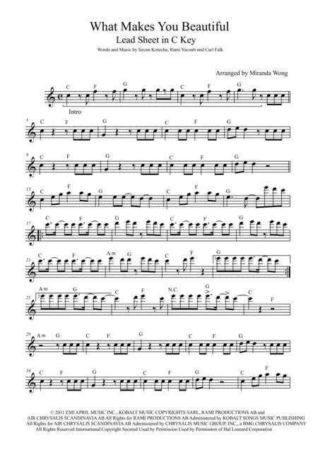 Free Sheet Music What Makes You Beautiful Alto Or Baritone Saxophone Solo