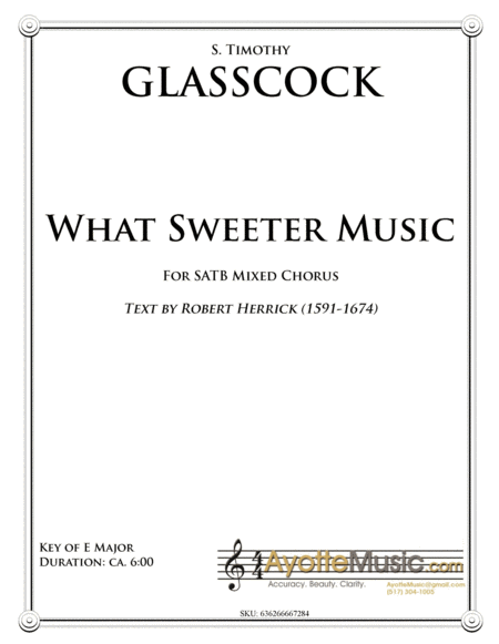 Free Sheet Music What Sweeter Music