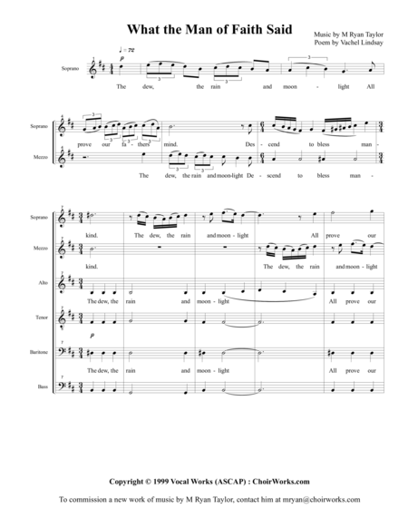 What The Man Of Faith Said Ssatbb Acapella Choir Sheet Music