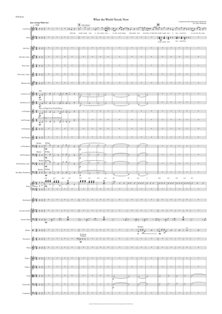 What The World Needs Now Is Love Vocal With Choir Pops Orchestra Or Big Band Key G Minor Sheet Music