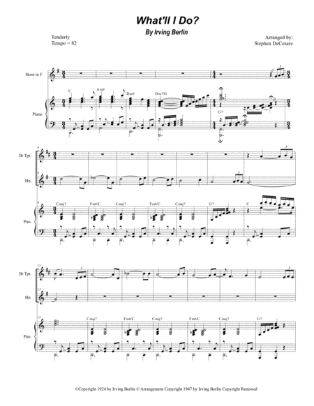 What Will I Do Duet For Bb Trumpet And French Horn Sheet Music