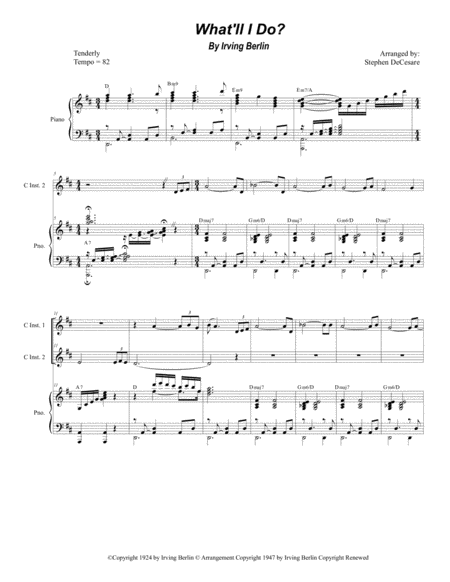 What Will I Do Duet For C Instruments Sheet Music