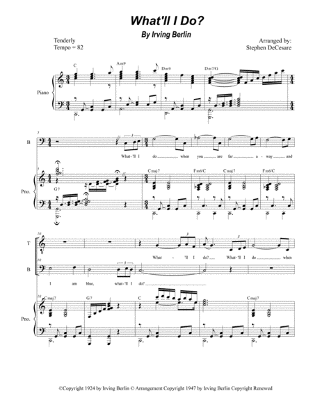 Free Sheet Music What Will I Do Duet For Tenor And Bass Solo