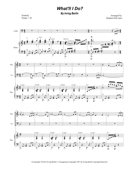 Free Sheet Music What Will I Do Duet For Violin And Cello