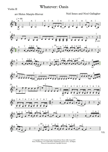 Whatever Oasis For String Quartet And Or String Orchestra Sheet Music