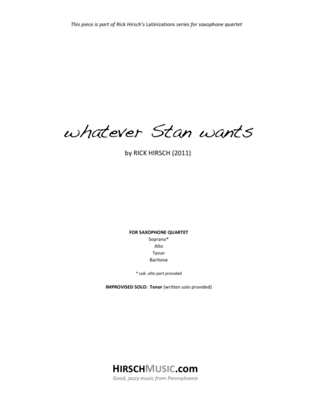 Whatever Stan Wants Sheet Music