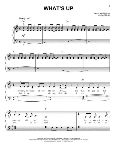 Free Sheet Music Whats Up