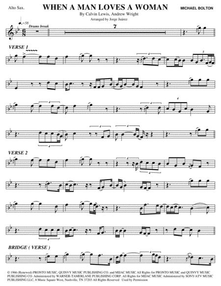 When A Man Loves A Woman Alto Sax Sheet Music