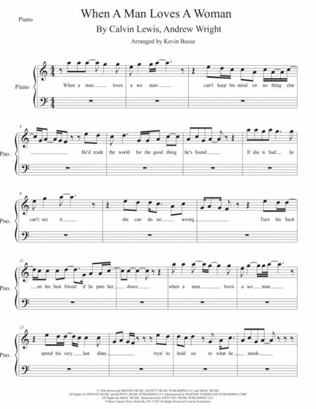 When A Man Loves A Woman Original Key Piano Sheet Music