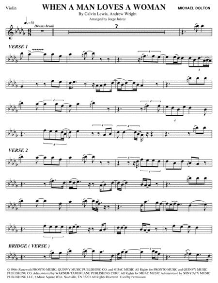 Free Sheet Music When A Man Loves A Woman Violin