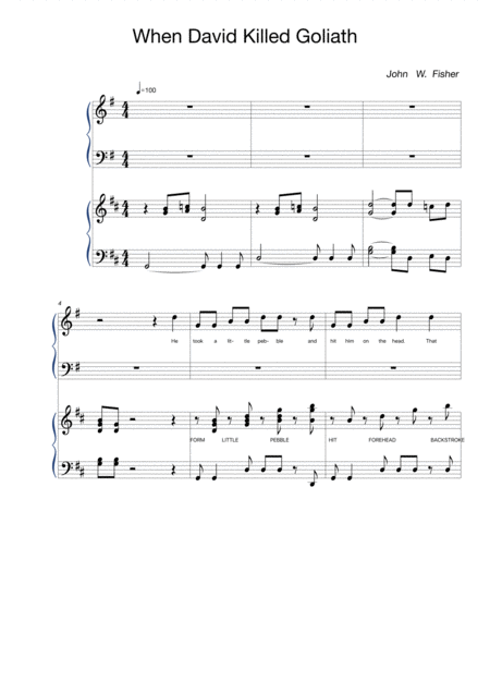 Free Sheet Music When David Killed Goliath