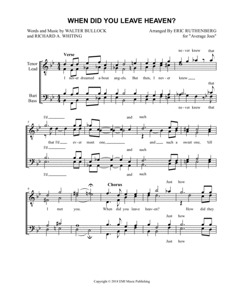When Did You Leave Heaven Sheet Music