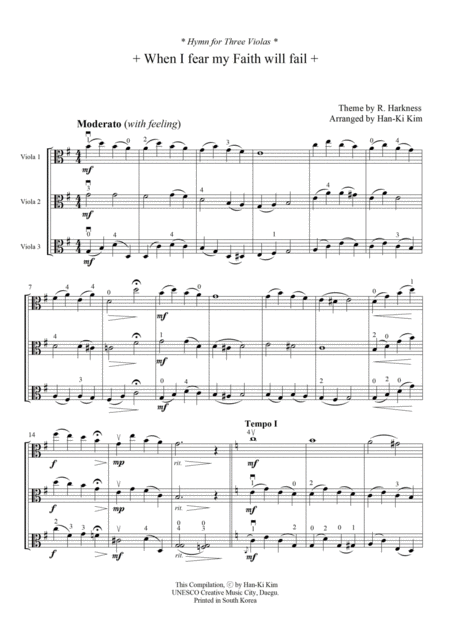 When I Fear My Faith Will Fail For 3 Violas Sheet Music