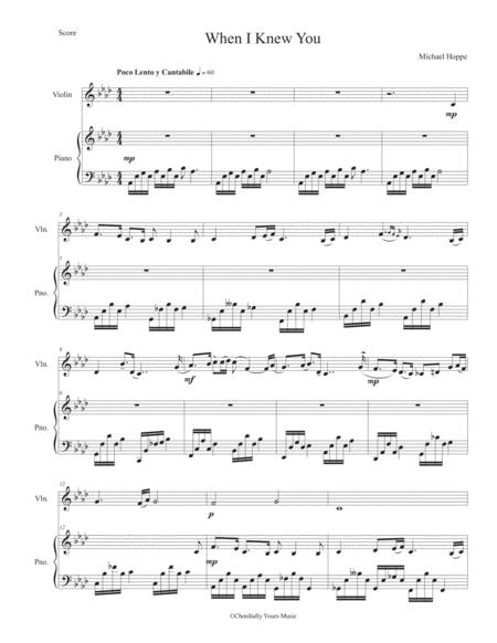 Free Sheet Music When I Knew You