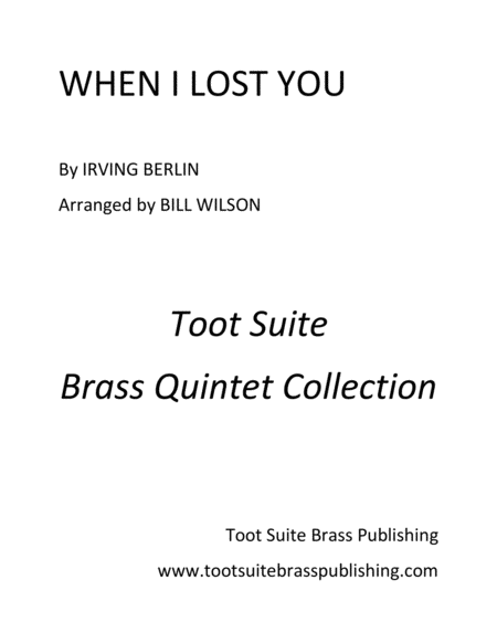 When I Lost You Sheet Music