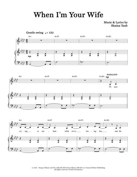 When I M Your Wife From As You Like It Sheet Music