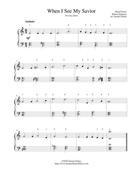 Free Sheet Music When I See My Savior For Easy Piano