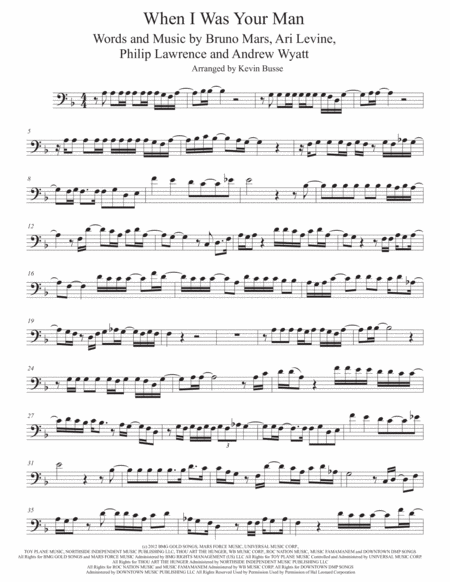 When I Was Your Man Bassoon Sheet Music