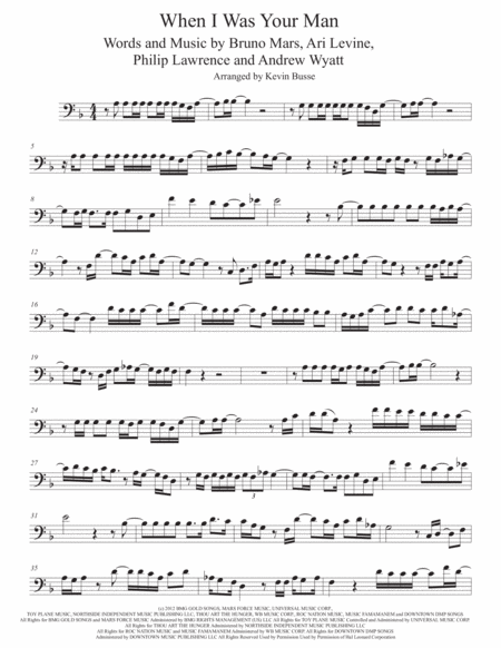 Free Sheet Music When I Was Your Man Cello