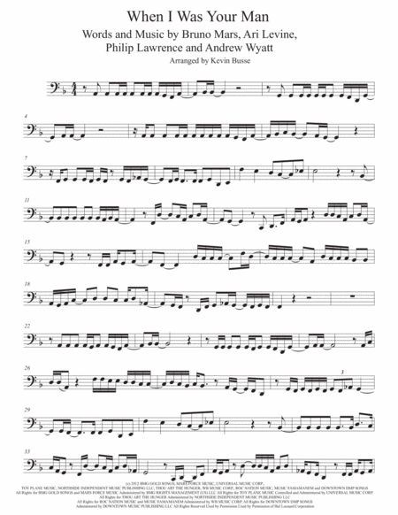 Free Sheet Music When I Was Your Man Tuba