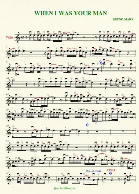 Free Sheet Music When I Was Your Man Violin Sheet Music