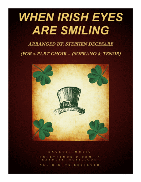 Free Sheet Music When Irish Eyes Are Smiling For 2 Part Choir Soprano Tenor