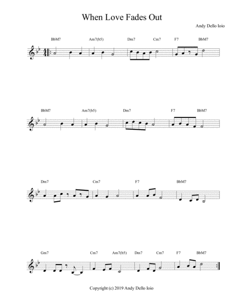 Free Sheet Music When Love Fades Out