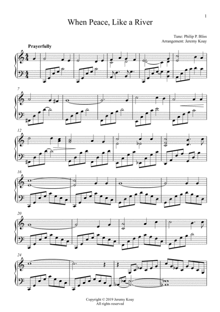 When Peace Like A River Solo Piano Sheet Music