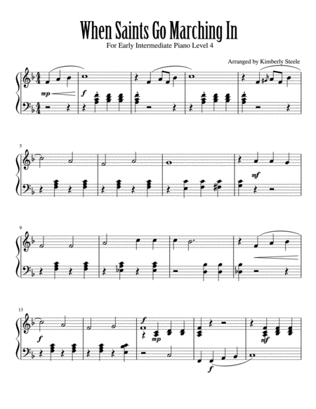 Free Sheet Music When Saints Go Marching In