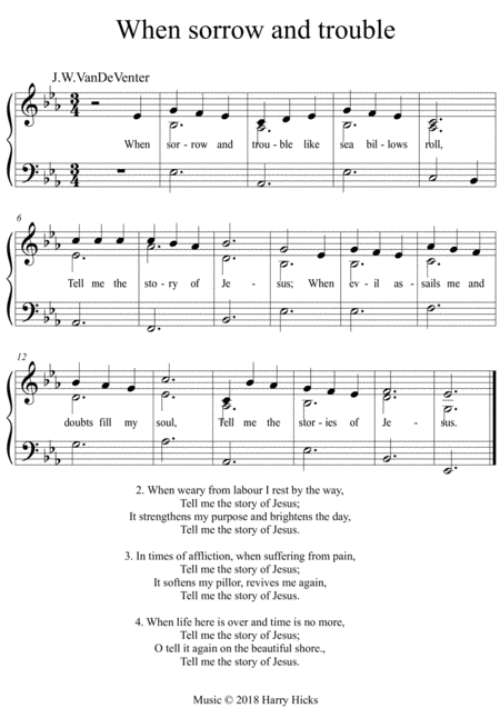 Free Sheet Music When Sorrow And Trouble A New Tune To A Wonderful Old Hymn