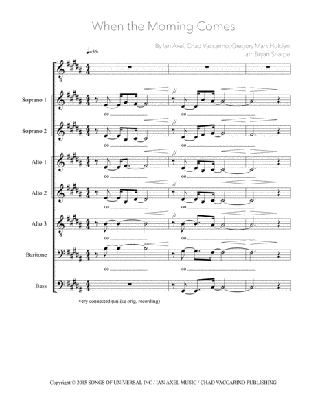 Free Sheet Music When The Morning Comes