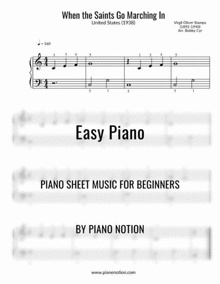 When The Saints Go Marching In Easy Piano Solo Sheet Music