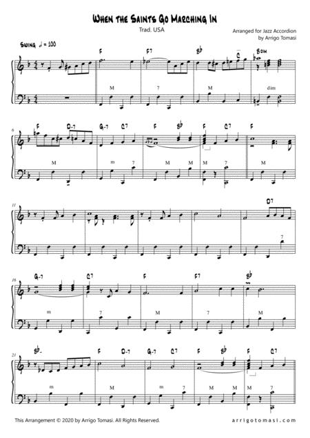 Free Sheet Music When The Saints Go Marching In For Jazz Accordion