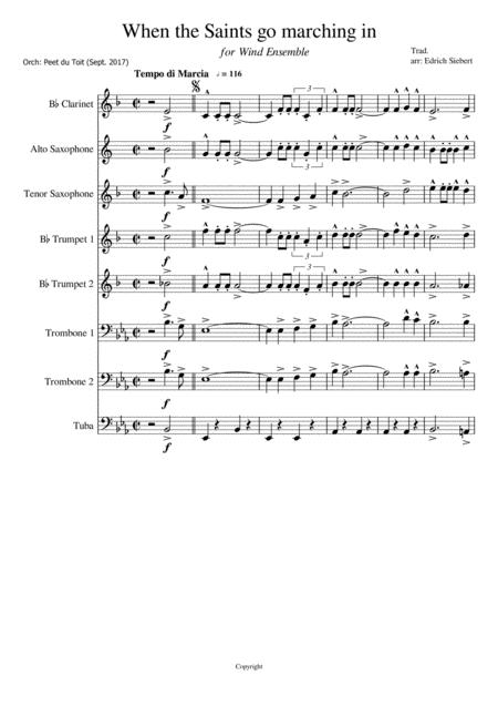 When The Saints Go Marching In Trad Wind Ensemble Sheet Music