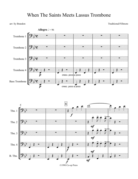 Free Sheet Music When The Saints Meet Lassus Trombone