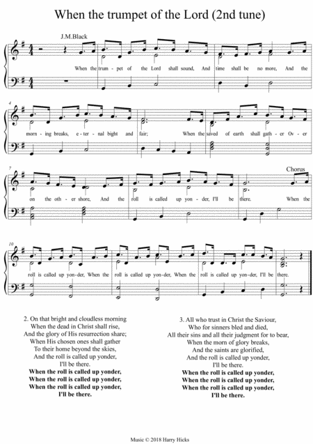 Free Sheet Music When The Trumpet Of The Lord 2nd Tune A New Tune To A Wonderful Old Hymn