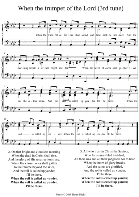 When The Trumpet Of The Lord 3rd Tune A New Tune To A Wonderful Old Hymn Sheet Music