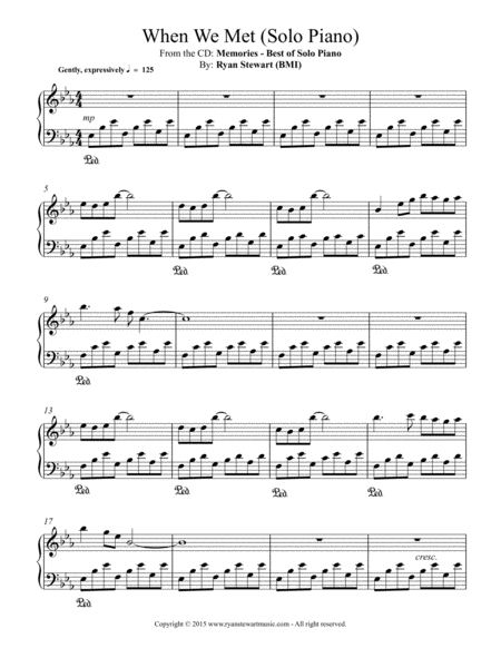 When We Met Solo Piano Sheet Music