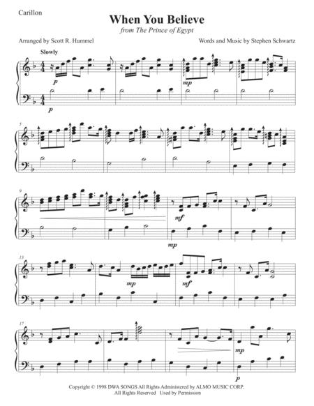 When You Believe For Carillon Sheet Music