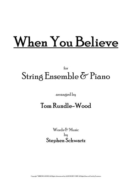 When You Believe Strings Piano Sheet Music